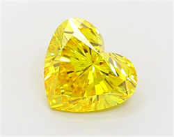 Picture of Lab Grown Diamond 2.14 Carats, Heart with  Cut, Fancy Vivid Yellow Color, VVS2 Clarity and Certified by IGI