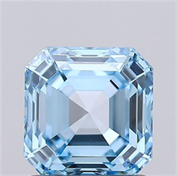 Picture of Lab Grown Diamond 1.33 Carats, Asscher with  Cut, Fancy Vivid Blue Color, VVS1 Clarity and Certified by IGI