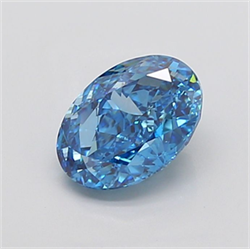 Picture of Lab Grown Diamond 2.71 Carats, Oval with  Cut, Fancy Vivid Blue Color, VVS2 Clarity and Certified by IGI