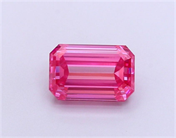 Picture of Lab Grown Diamond 1.53 Carats, Emerald with  Cut, Fancy Vivid Pink Color, VS1 Clarity and Certified by IGI
