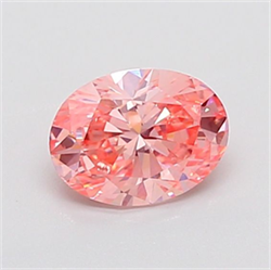 Picture of Lab Grown Diamond 1.22 Carats, Oval with  Cut, Fancy Vivid Pink Color, VS2 Clarity and Certified by IGI