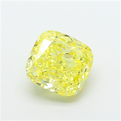 Picture of Lab Grown Diamond 2.56 Carats, CUSHION MODIFIED with  Cut, Fancy Vivid Yellow Color, VS1 Clarity and Certified by IGI