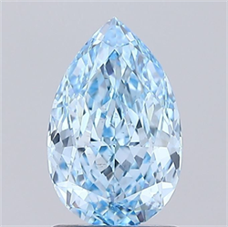 Picture of Lab Grown Diamond 1.61 Carats, Pear with  Cut, Fancy Vivid Blue Color, VS2 Clarity and Certified by IGI