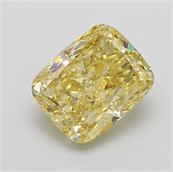 Picture of Lab Grown Diamond 6.19 Carats, CUSHION MODIFIED with  Cut, Fancy Intense Yellow Color, VS2 Clarity and Certified by IGI