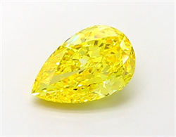 Picture of Lab Grown Diamond 2.00 Carats, Pear with  Cut, Fancy Vivid Yellow Color, VVS1 Clarity and Certified by IGI
