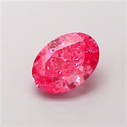 Picture of Lab Grown Diamond 1.21 Carats, Oval with  Cut, Fancy Vivid Pink Color, VS2 Clarity and Certified by IGI