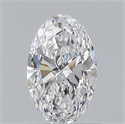 Natural Diamond 0.50 Carats, Oval with  Cut, D Color, VVS1 Clarity and Certified by GIA