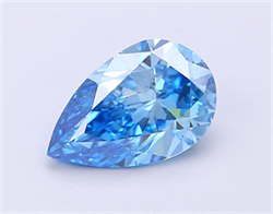 Picture of Lab Grown Diamond 1.54 Carats, Pear with  Cut, Fancy Vivid Blue Color, VS1 Clarity and Certified by IGI