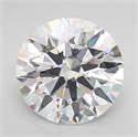 Lab Grown Diamond 2.55 Carats, Round with Ideal Cut, D Color, VVS1 Clarity and Certified by IGI