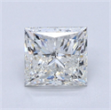 Natural Diamond 1.50 Carats, Princess with  Cut, H Color, SI2 Clarity and Certified by GIA