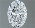 Natural Diamond 1.00 Carats, Oval with  Cut, D Color, SI2 Clarity and Certified by IGI