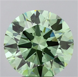 Picture of Lab Grown Diamond 4.26 Carats, Round with Ideal Cut, Fancy Vivid Green Color, VS2 Clarity and Certified by IGI