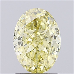 Picture of Lab Grown Diamond 1.56 Carats, Oval with  Cut, Fancy Intense Yellow Color, VS1 Clarity and Certified by IGI