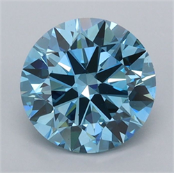 Picture of Lab Grown Diamond 1.48 Carats, Round with Ideal Cut, Fancy Vivid Blue Color, VVS2 Clarity and Certified by IGI