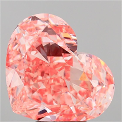 Picture of Lab Grown Diamond 5.51 Carats, Heart with  Cut, Fancy Vivid Pink Color, VS1 Clarity and Certified by IGI