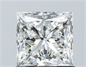 Natural Diamond 1.00 Carats, Princess with  Cut, H Color, VVS2 Clarity and Certified by GIA