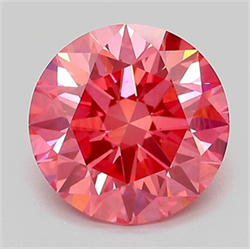 Picture of Lab Grown Diamond 2.10 Carats, Round with Ideal Cut, Fancy Vivid Pink Color, VS2 Clarity and Certified by IGI