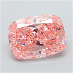 Picture of Lab Grown Diamond 4.51 Carats, CUSHION MODIFIED with  Cut, Fancy Vivid Pink Color, VVS2 Clarity and Certified by IGI