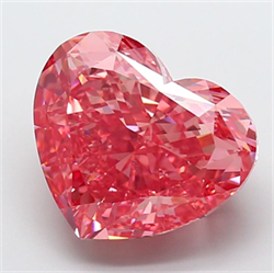 Picture of Lab Grown Diamond 10.04 Carats, Heart with  Cut, Fancy Vivid Pink Color, VS1 Clarity and Certified by IGI