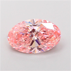 Picture of Lab Grown Diamond 2.22 Carats, Oval with  Cut, Fancy Vivid Pink Color, VVS2 Clarity and Certified by IGI