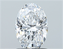 Natural Diamond 1.00 Carats, Oval with  Cut, D Color, VVS2 Clarity and Certified by GIA