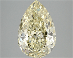 Picture of Lab Grown Diamond 4.10 Carats, Pear with  Cut, Fancy Intense Yellow Color, VS2 Clarity and Certified by IGI