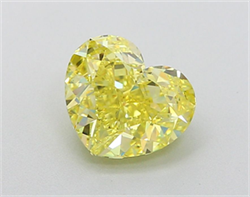Picture of Lab Grown Diamond 2.18 Carats, Heart with  Cut, Fancy Intense Yellow Color, VVS1 Clarity and Certified by IGI