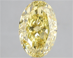 Picture of Lab Grown Diamond 3.01 Carats, Oval with  Cut, Fancy Vivid Yellow Color, VS2 Clarity and Certified by IGI