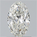 Natural Diamond 0.60 Carats, Oval with  Cut, H Color, VVS2 Clarity and Certified by GIA