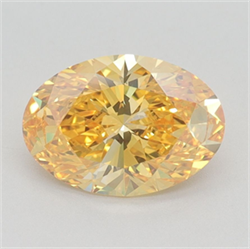 Picture of Lab Grown Diamond 1.73 Carats, Oval with  Cut, Fancy Vivid Yellow Color, VVS2 Clarity and Certified by IGI