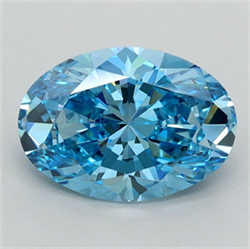 Picture of Lab Grown Diamond 1.82 Carats, Oval with  Cut, Fancy Vivid Blue Color, VVS2 Clarity and Certified by IGI