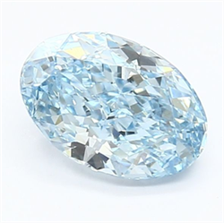 Picture of Lab Grown Diamond 1.73 Carats, Oval with  Cut, Fancy Vivid Blue Color, VS2 Clarity and Certified by IGI