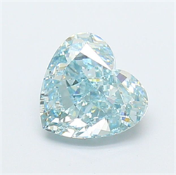 Picture of Lab Grown Diamond 1.34 Carats, Heart with  Cut, Fancy Intense Blue Color, VS1 Clarity and Certified by IGI