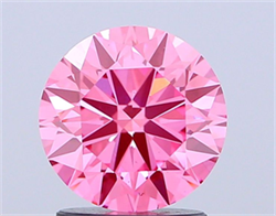 Picture of Lab Grown Diamond 2.01 Carats, Round with Ideal Cut, Fancy Vivid Pink Color, VS1 Clarity and Certified by IGI