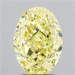 Picture of Lab Grown Diamond 3.03 Carats, Oval with  Cut, Fancy Intense Yellow Color, VS1 Clarity and Certified by IGI
