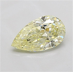 Picture of Lab Grown Diamond 1.25 Carats, Pear with  Cut, Fancy Light Yellow Color, VS1 Clarity and Certified by IGI