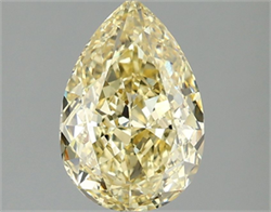 Picture of Lab Grown Diamond 2.10 Carats, Pear with  Cut, Fancy Intense Yellow Color, VS1 Clarity and Certified by IGI