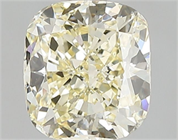 Picture of Lab Grown Diamond 1.60 Carats, CUSHION MODIFIED with  Cut, Fancy Light Yellow Color, VS2 Clarity and Certified by IGI