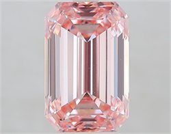 Picture of Lab Grown Diamond 3.53 Carats, Emerald with  Cut, Fancy Intense Pink Color, VS1 Clarity and Certified by IGI