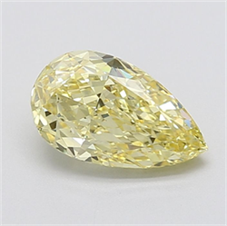 Picture of Lab Grown Diamond 2.04 Carats, Pear with  Cut, Fancy Intense Yellow Color, VS1 Clarity and Certified by IGI