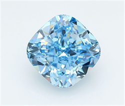 Picture of Lab Grown Diamond 3.12 Carats, CUSHION MODIFIED with  Cut, Fancy Vivid Blue Color, VVS2 Clarity and Certified by IGI