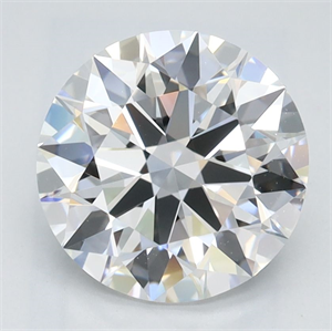 Picture of Lab Grown Diamond 2.07 Carats, Round with Ideal Cut, D Color, IF Clarity and Certified by IGI