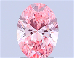 Picture of Lab Grown Diamond 1.58 Carats, Oval with  Cut, Fancy Vivid Pink Color, VS1 Clarity and Certified by IGI