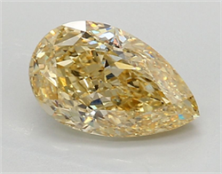 Picture of Lab Grown Diamond 2.08 Carats, Pear with  Cut, Fancy Intense Yellow Color, VS1 Clarity and Certified by IGI