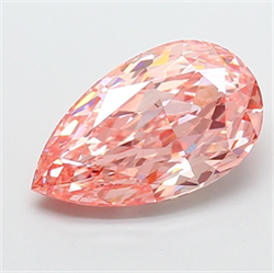Picture of Lab Grown Diamond 4.03 Carats, Pear with  Cut, Fancy Vivid Pink Color, VS1 Clarity and Certified by IGI
