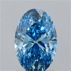 Picture of Lab Grown Diamond 1.51 Carats, Oval with  Cut, Fancy Vivid Blue Color, VVS2 Clarity and Certified by IGI