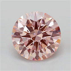 Picture of Lab Grown Diamond 2.50 Carats, Round with Excellent Cut, Fancy Intense Pink Color, VVS2 Clarity and Certified by IGI