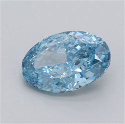 Picture of Lab Grown Diamond 1.42 Carats, Oval with  Cut, Fancy Vivid Blue Color, VVS1 Clarity and Certified by IGI