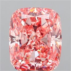 Picture of Lab Grown Diamond 4.15 Carats, CUSHION MODIFIED with  Cut, Fancy Vivid Pink Color, VS2 Clarity and Certified by IGI