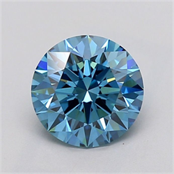 Picture of Lab Grown Diamond 2.23 Carats, Round with Ideal Cut, Fancy Vivid Blue Color, VVS2 Clarity and Certified by IGI